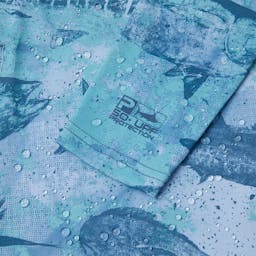Pelagic Exo-Tech Hooded Fishing Shirt (Men's) Sleeve - Blue Thumbnail}