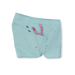 Pelagic Deep Sea Hybrid Shorts Gyotaku (Women's) Side - Turquoise (pliers not included) Thumbnail}