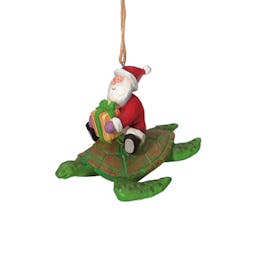 Cape Shore Santa On A Sea Turtle Holiday Ornament Thumbnail}