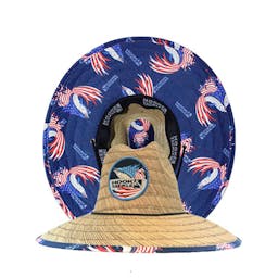 Hook & Tackle Sails & Stripes Straw Lifeguard Hat