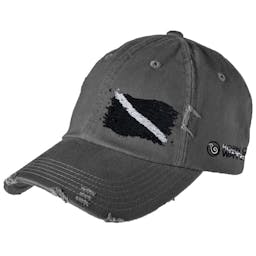 Born of Water Ripped Dive Flag Distressed Cap - Gray/Black Flag Thumbnail}