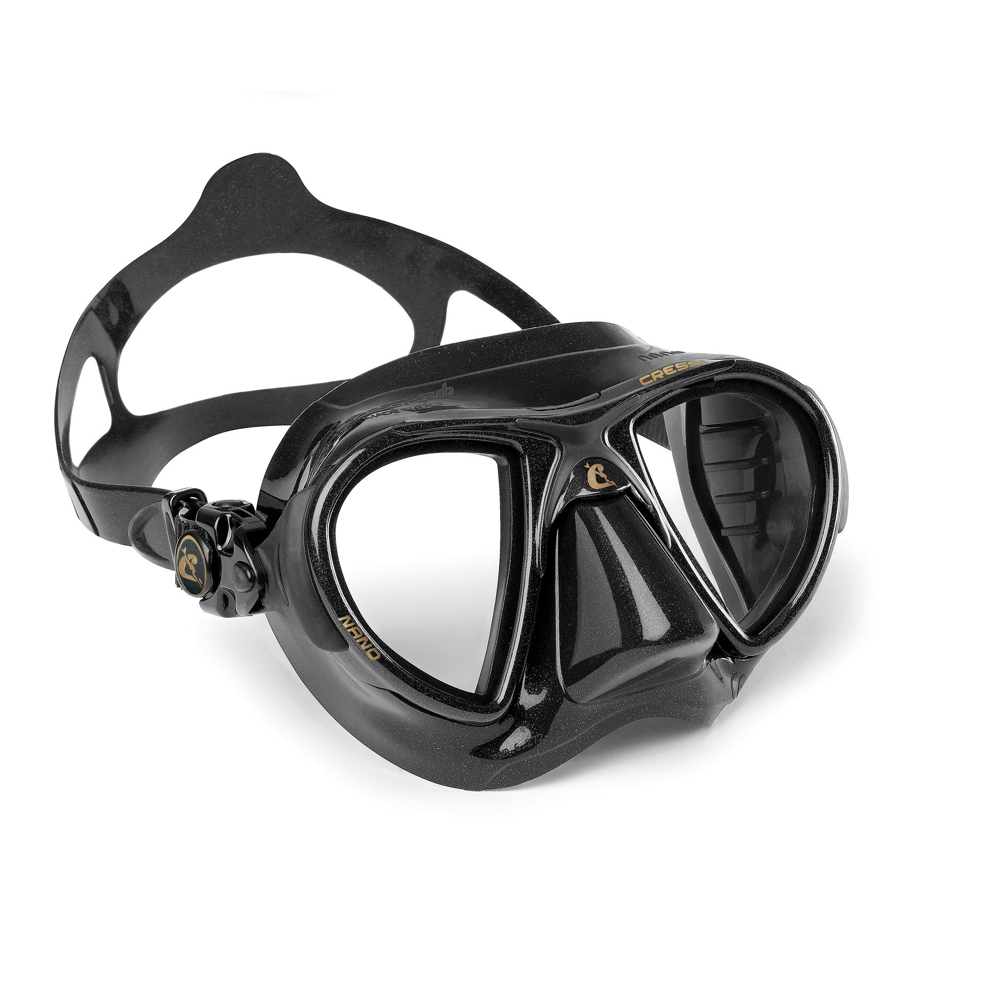 Cressi Nano Black Mask, Two Lens (Mirrored)