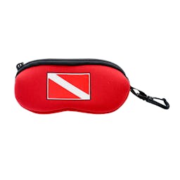 Neoprene Dive Flag Eyeglass Case - Red Thumbnail}