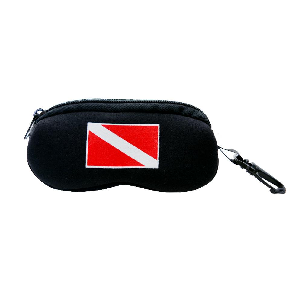 Neoprene Dive Flag Eyeglass Case - Black