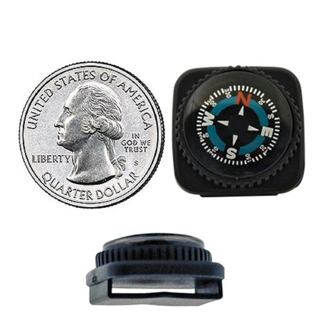 Wristband Compass, Small with coin for scale.