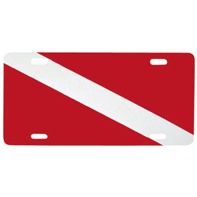 Aluminum Dive Flag License Plate