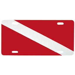 Aluminum Dive Flag License Plate Thumbnail}