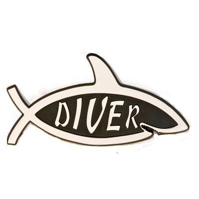 Shark Diver Car Sticker