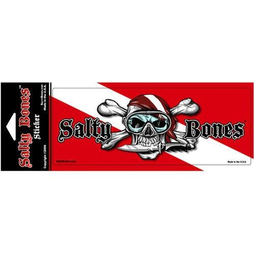 Salty Bones Skull and Crossbones Dive Flag Decal