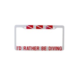 Scuba Diving License Plate Frame - I'd Rather Be Diving Thumbnail}