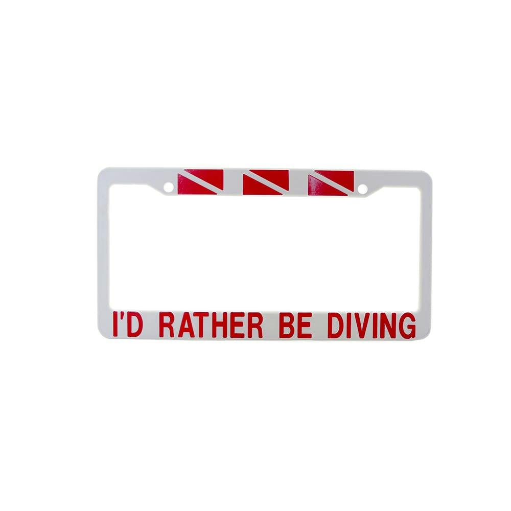 Scuba Diving License Plate Frame - I'd Rather Be Diving