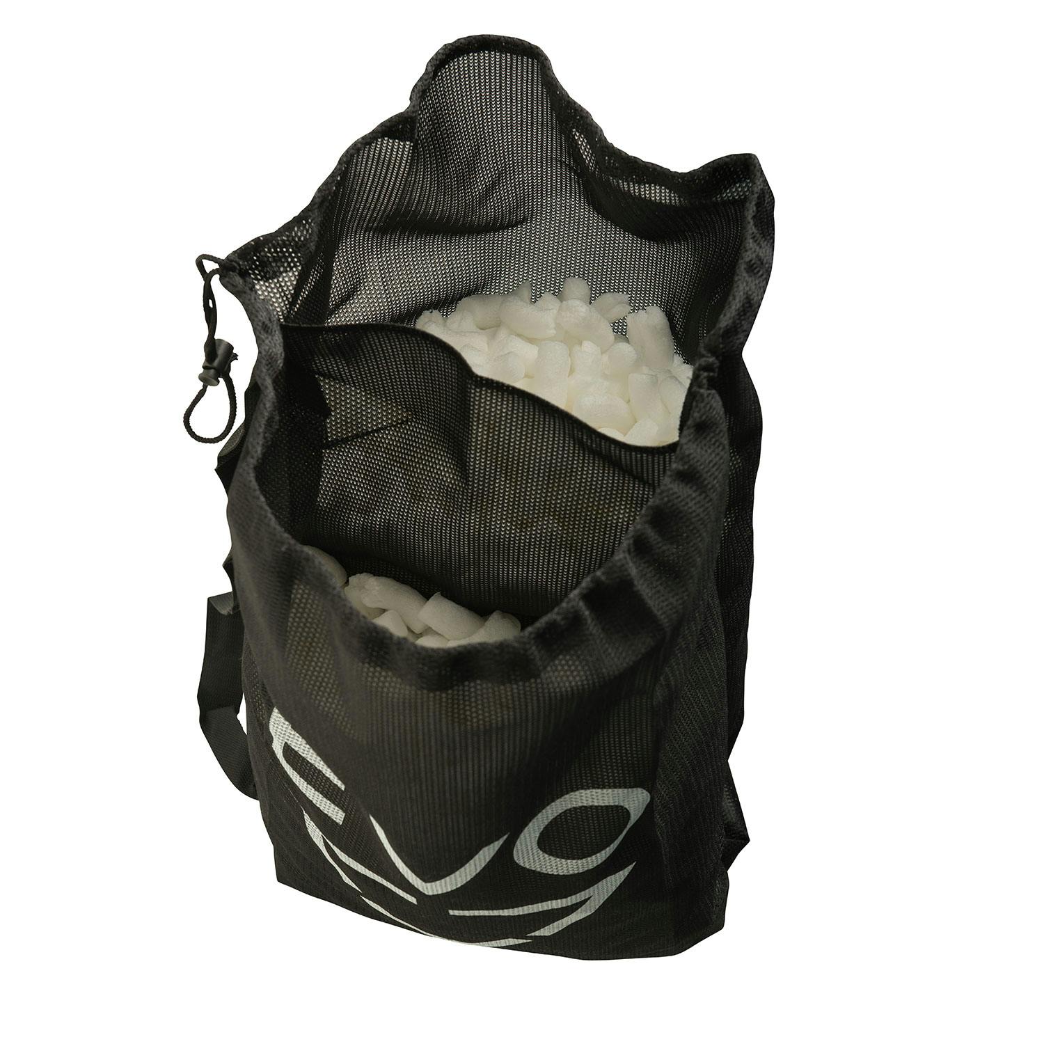 EVO Mesh Drawstring Shoulder Bag Open - Black
