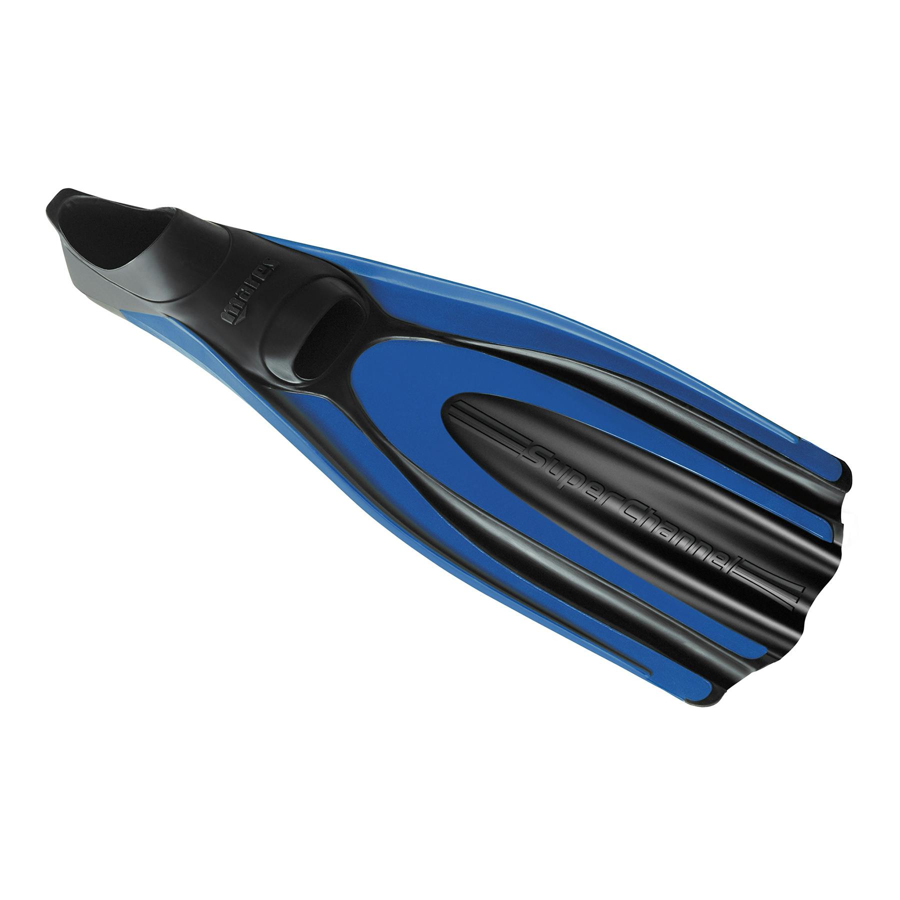 Mares Superchannel Full Foot Dive Fins Alternate Angle - Blue