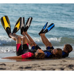 Mares Manta Full Foot Snorkeling Fins Kids Fins Up Thumbnail}