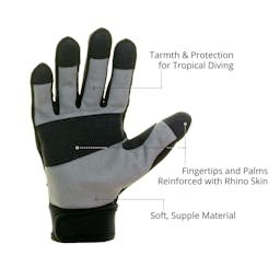 EVO 1.5mm Tropic Rhino Skin Dive Gloves Palm Infographic Thumbnail}