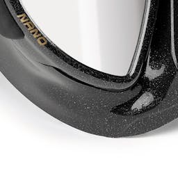 Cressi Nano Black Mask, Two Lens (Mirrored) Mask Skirt Detail Thumbnail}