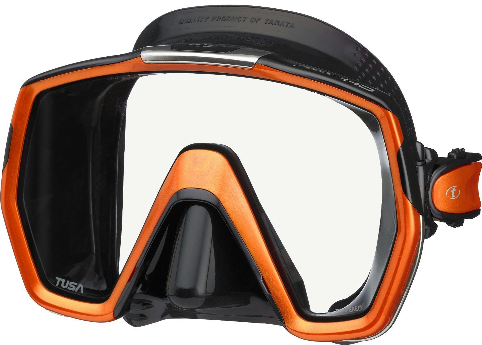 TUSA Freedom HD Dive Mask, Single Lens - Black/Energy Orange