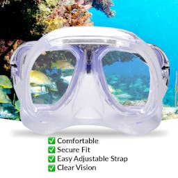 EVO Drift Mask and Semi-Dry Snorkel Combo, Two Lens Mask Features Back View Thumbnail}