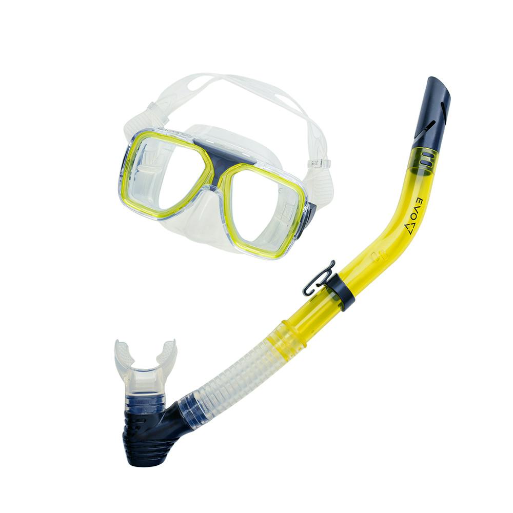 EVO Drift Mask and Semi-Dry Snorkel Combo, Two Lens - Yellow
