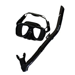 EVO Drift Mask and Semi-Dry Snorkel Combo, Two Lens - Black Black Thumbnail}