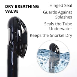 EVO Zephyr Dry Snorkel (Scuba or Snorkeling) Dry Top Infographic Thumbnail}