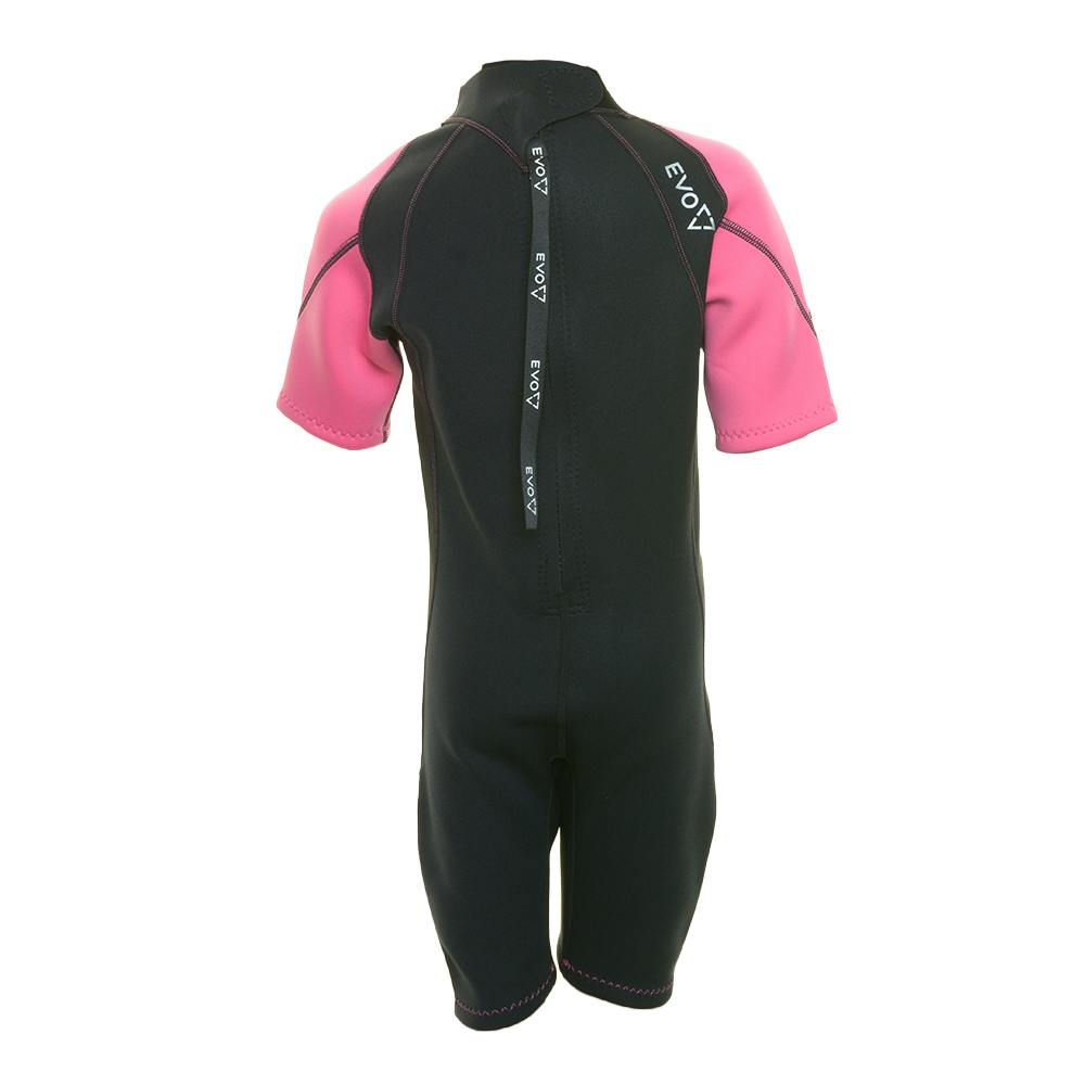 EVO Kid's Shorty Wetsuit Back - Pink