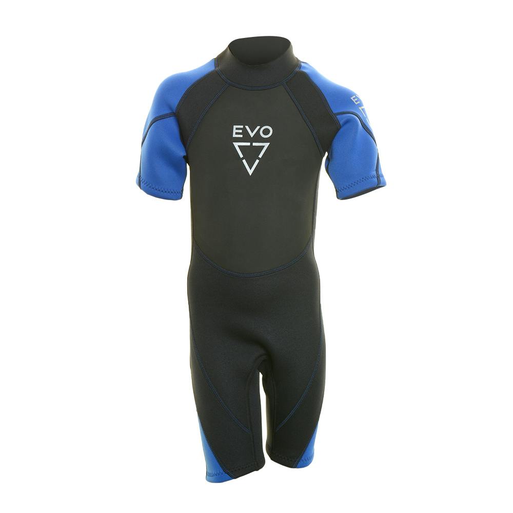EVO Kid's Shorty Wetsuit Front - Blue