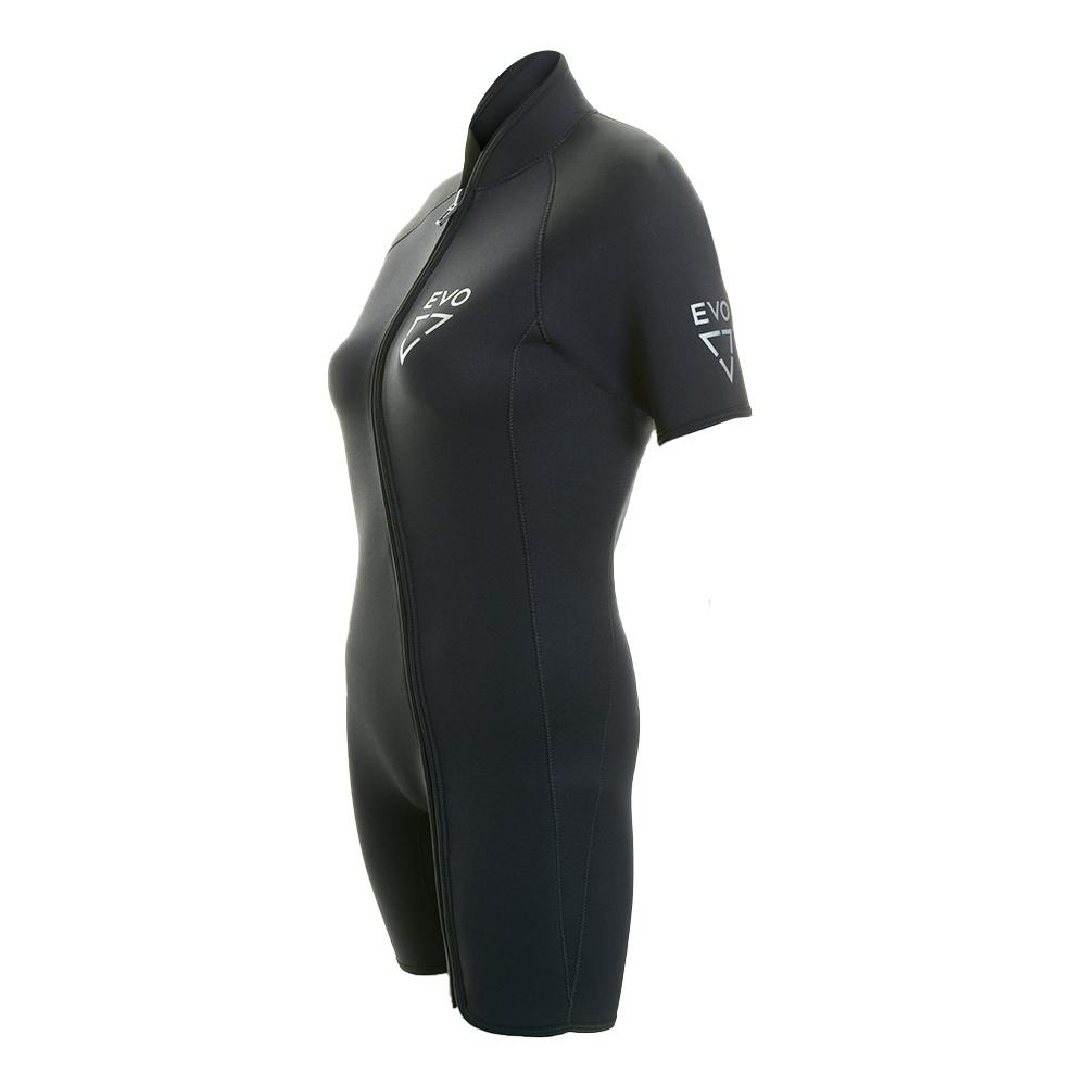 EVO 3mm Shorty Wetsuit, Front Zip (Unisex) - Female Side