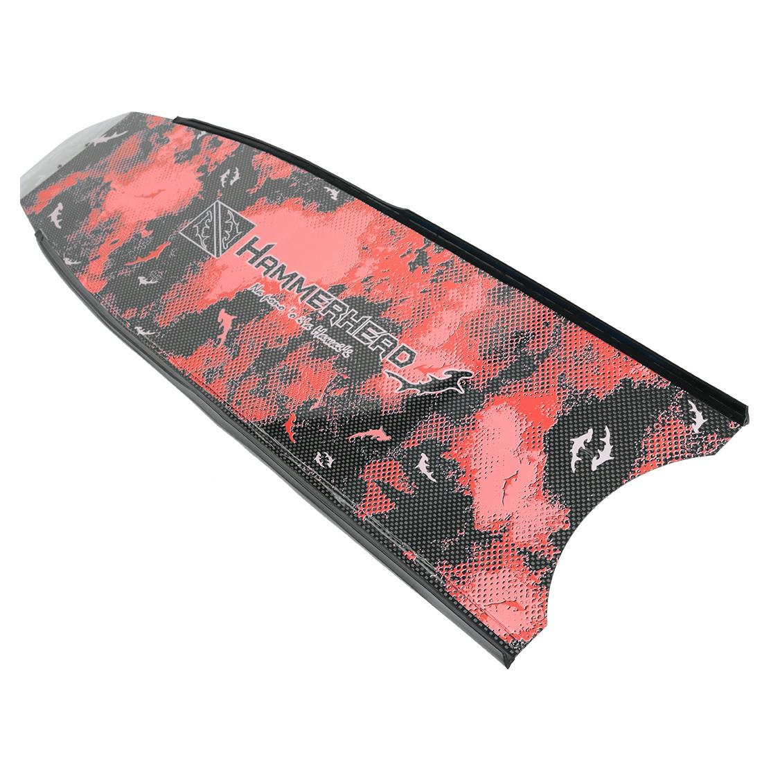HammerHead Kaudal Carbon Fiber Fin Blades (Deep Red) Front Angle