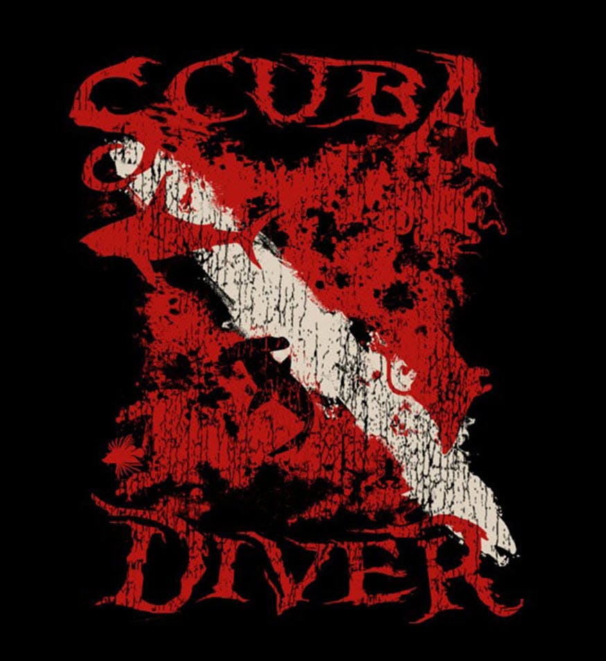 Amphibious Outfitters Scuba Diver T-Shirt Detail