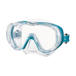 TUSA Tri-Quest Mask, Wraparound Lens - Clear/Ocean Green Thumbnail}