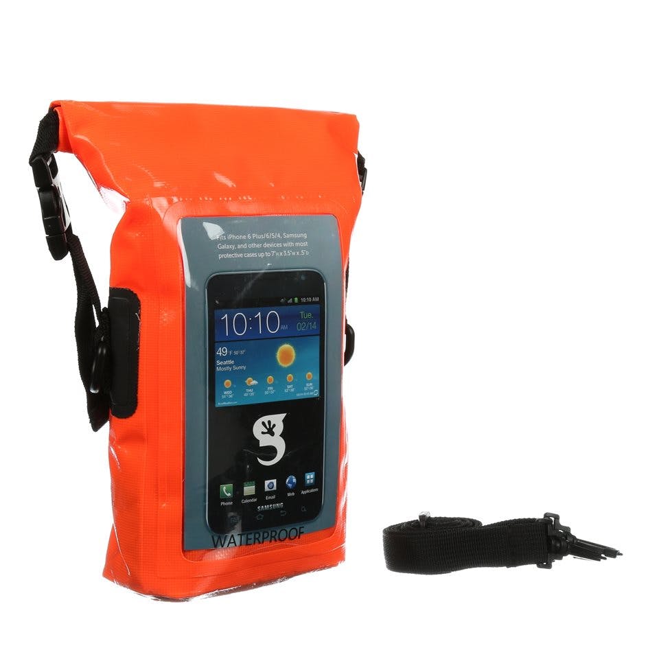 Gecko Waterproof Tote with Phone Compartment - Orange