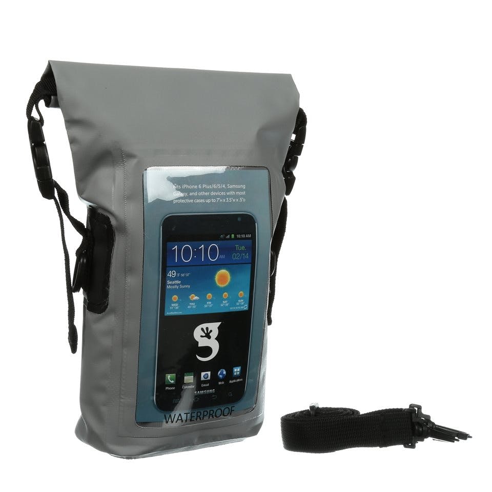Gecko Waterproof Tote with Phone Compartment - Gray