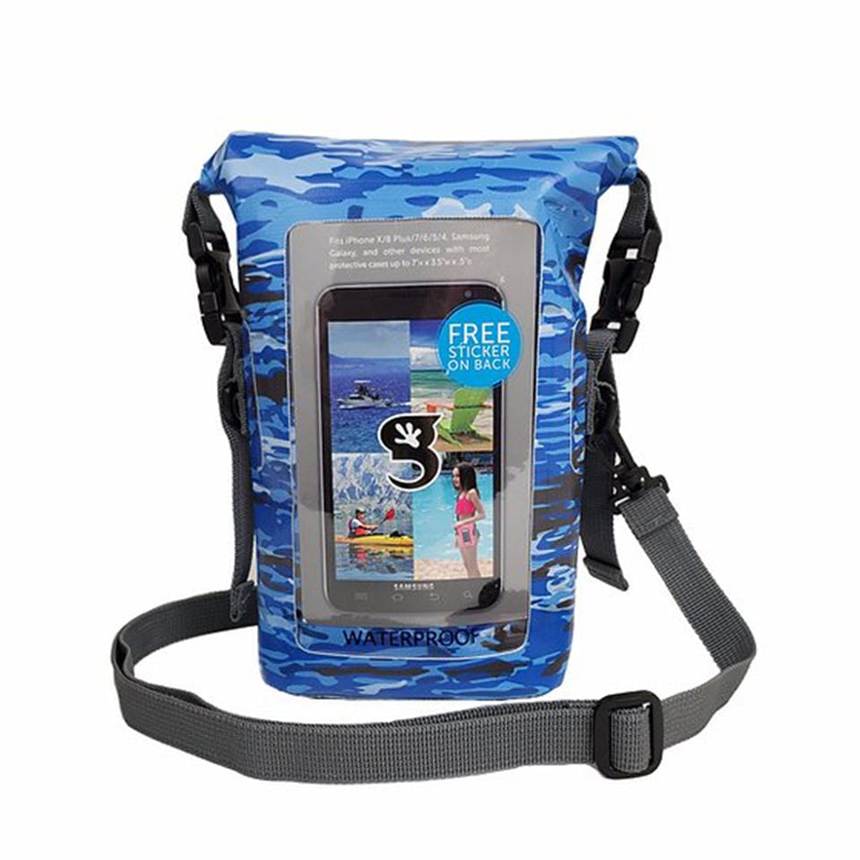 Gecko Waterproof Tote with Phone Compartment - Blue Geckoflage