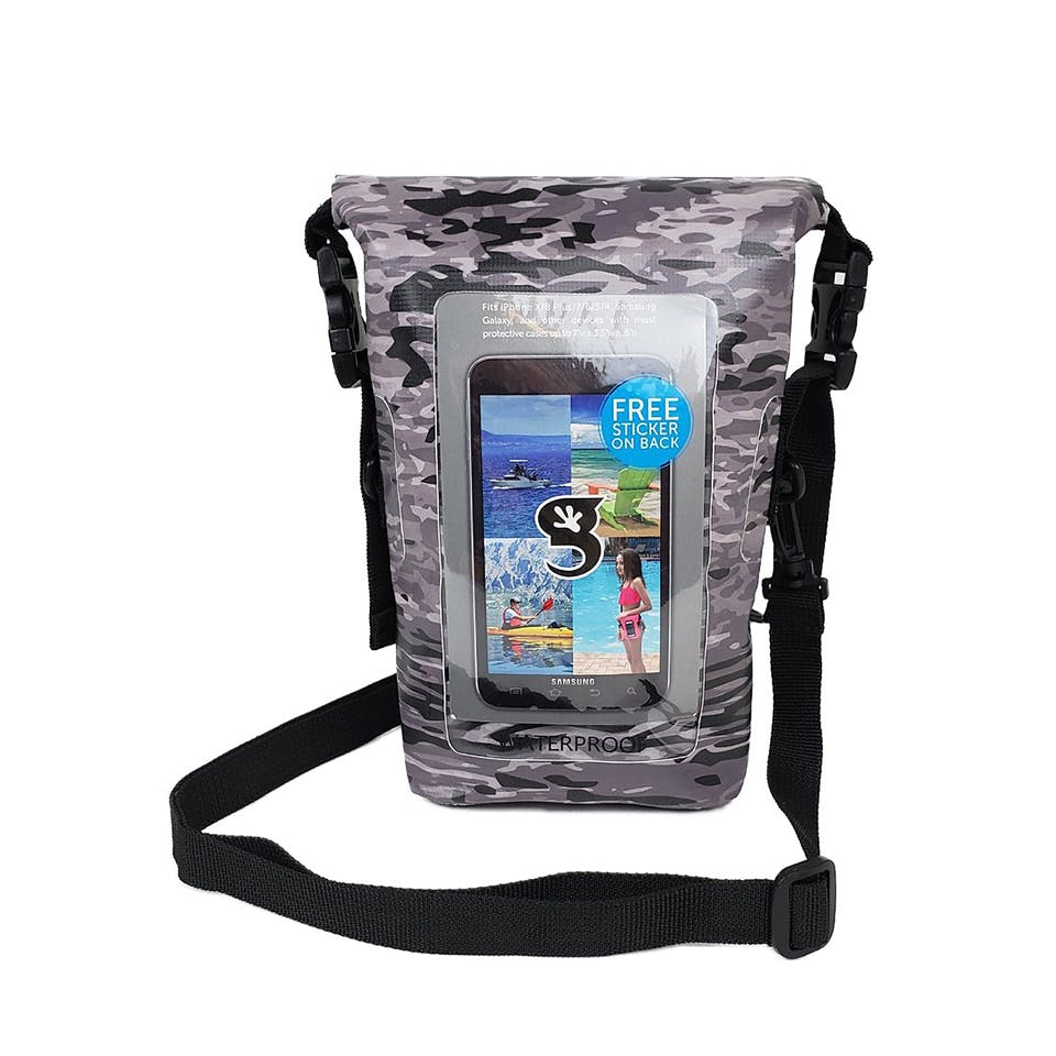 Gecko Waterproof Tote with Phone Compartment - Gray Geckoflage
