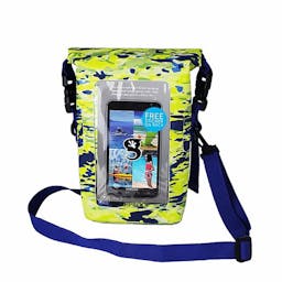 Gecko Waterproof Tote with Phone Compartment - Neon Green Geckoflage Thumbnail}