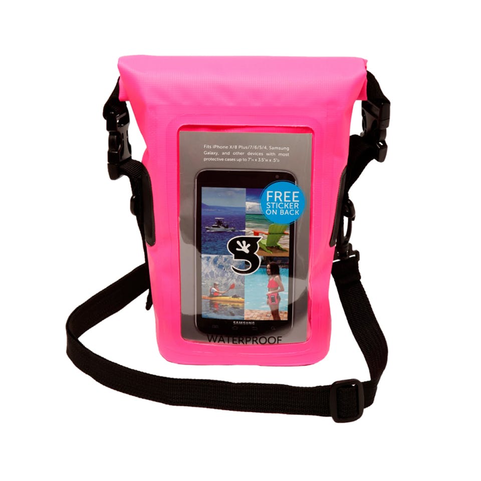 Gecko Waterproof Tote with Phone Compartment - Pink