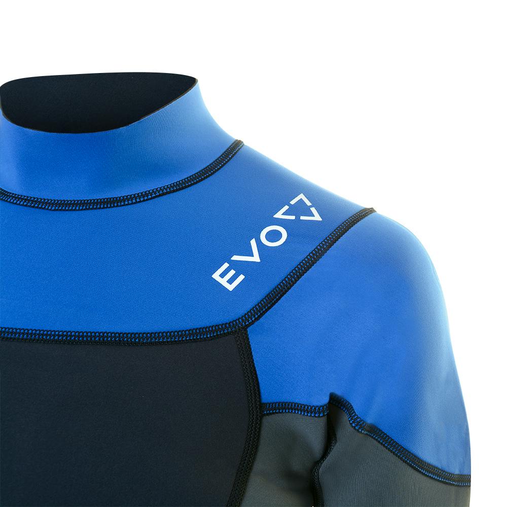 EVO Elite Blaze 3mm Wetsuit (Men's) Shoulder Detail - Blue