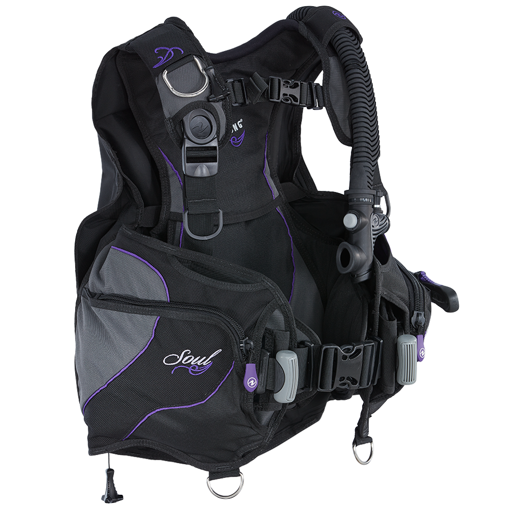 Aqualung Soul BCD (Women's) Right Side - Black/Twilight
