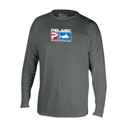 Pelagic Aquatek Long Sleeve Performance Fishing Shirt - Charcoal Thumbnail}