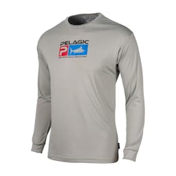 Pelagic Aquatek Long Sleeve Performance Fishing Shirt - Grey Thumbnail}