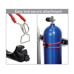 XS Scuba Tank Holder - Single Shown with Tanks and Mounting Bar (NOT included) Thumbnail}