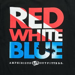 Amphibious Outfitters “Red White Blue” Short Sleeve T-Shirt Back Design Thumbnail}
