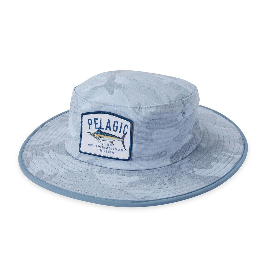 Pelagic Sunsetter Pro Bucket Hat (Men's) - Fish Camo Slate