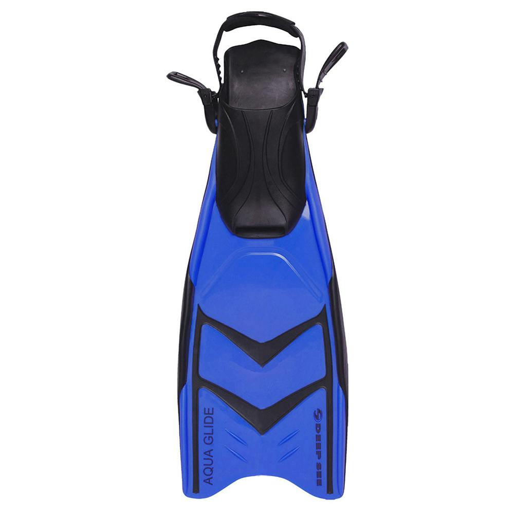 Deep See Aqua Glide Open Heel Snorkeling Fins - Blue