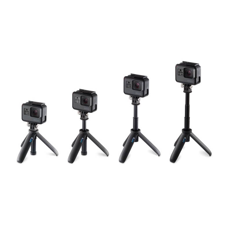 GoPro® Shorty 3-in-1 Mini Grip, Extension Pole, and Tripod Mount Progressive Extension of the Tripod