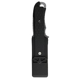 Aqua Lung Small Squeeze 3.5" Spear-Tip Titanium Diving Knife Sheathed Back View Thumbnail}