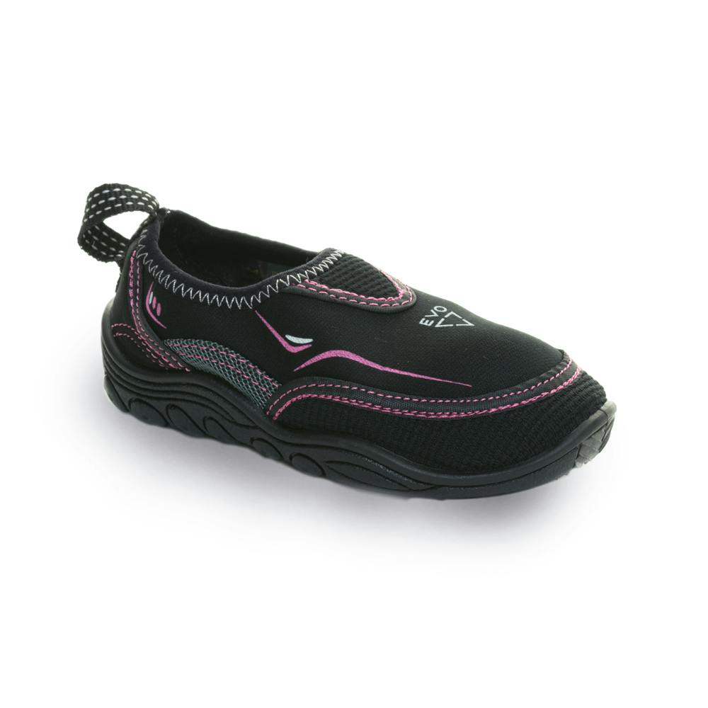 EVO Kid's Aquasock Water Shoes Angle View - Black/Pink