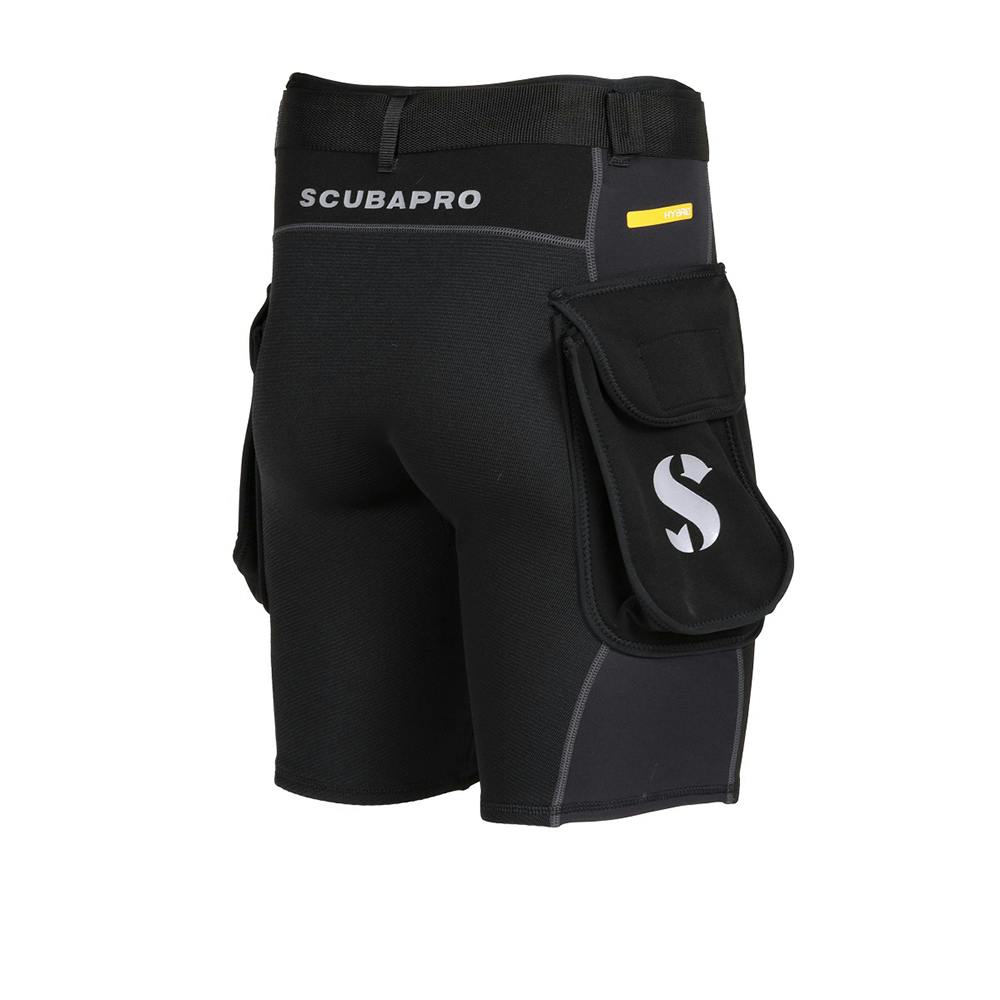 ScubaPro 1mm Hybrid Cargo Shorts (Men's) Back Angle - Black