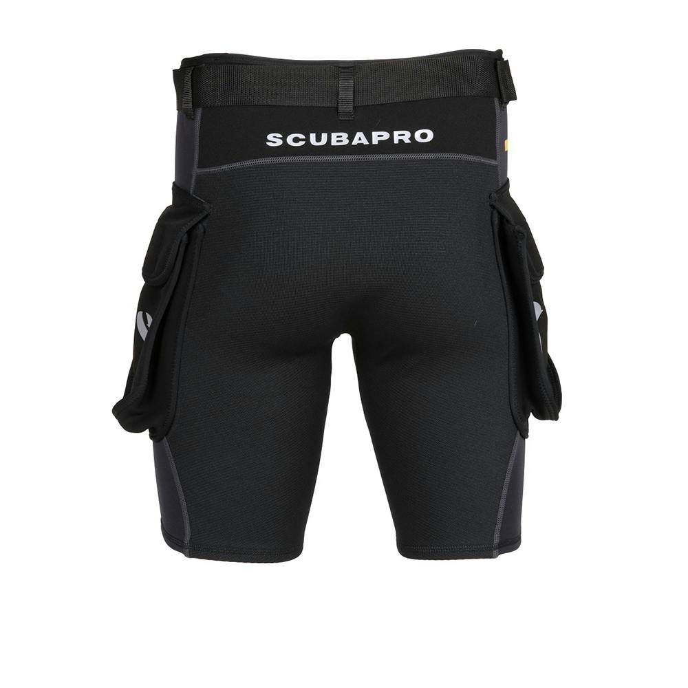 ScubaPro 1mm Hybrid Cargo Shorts (Men's) Back - Black